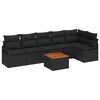 vidaXL Градински Софа Комплект със съхранение 7 pcs Черно полиратан