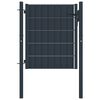 vidaXL Оградна порта PVC и стомана 100x100 см, антрацит