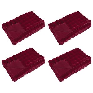 vidaXL Анти-слип изкуствено одеяло от заешка козина Olite 4 бр. 8.1 kg