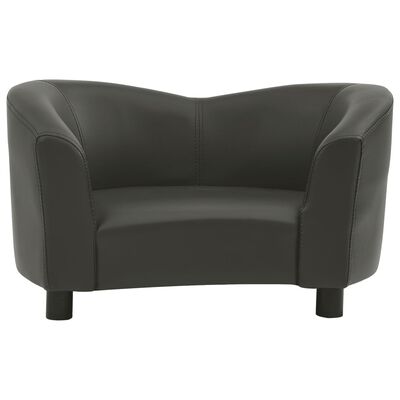 vidaXL Кучешки диван, тъмносив, 67x41x39 см, изкуствена кожа