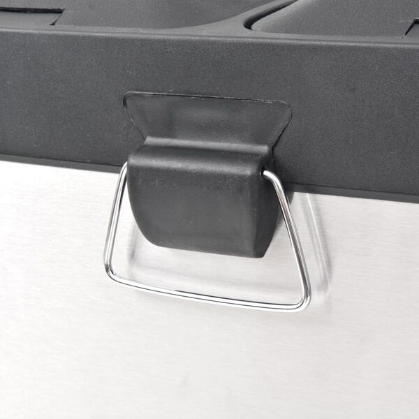 vidaXL Кош за рециклиране на боклук с педал неръждаема стомана 2x18 л