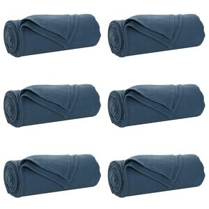 vidaXL Одеала за хвърляне 6 бр. Морски син 240 x 220 cm 4.49 kg