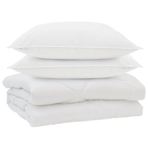 vidaXL Завивка с възглавница 3 pcs Бяло Микрофибър