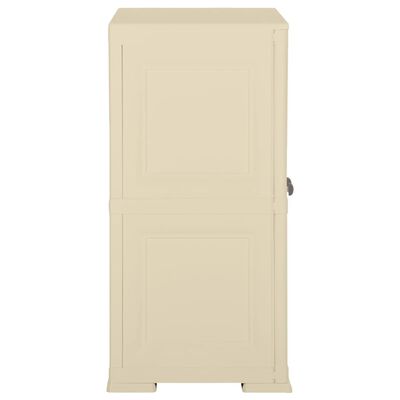vidaXL Пластмасов шкаф, 79x43x85,5 см, дървен дизайн, ангорско бяло