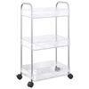vidaXL Количка за съхранение на 3 нива Прозрачна 37x28x68 cm Акрилна