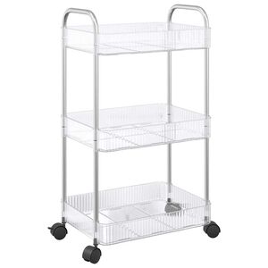 vidaXL Количка за съхранение на 3 нива Прозрачна 37x28x68 cm Акрилна