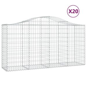 vidaXL Габионни кошници арка 20 бр 200x50x100/120см поцинковано желязо