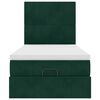 vidaXL Османска легло с матраци, тъмнозелено, 90x200 см, кадифе
