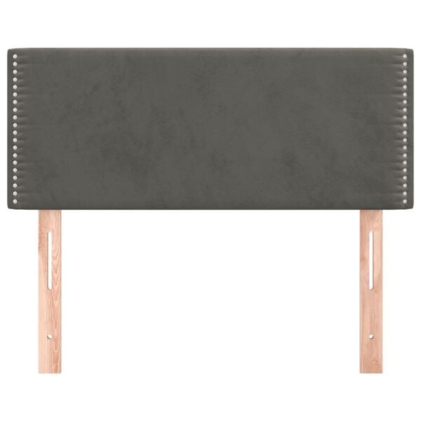 vidaXL Горна табла за легло, тъмносива, 100x5x78/88 см, кадифе