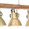 vidaXL Индустриална лампа за таван, месинг, E27, мангово дърво