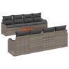 vidaXL Градински Софа Комплект с възглавница 9 pcs Сив полиратан