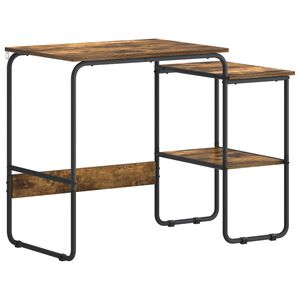 vidaXL Бюро с място за съхранение Опушен дъб 100 x 50 x 75 cm