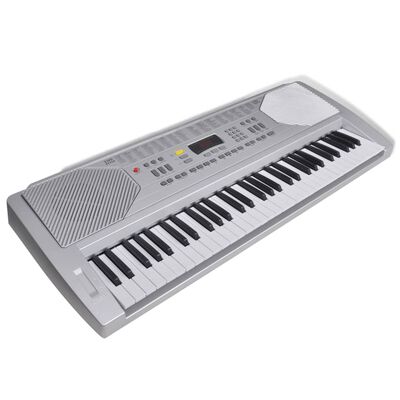 vidaXL Електрически синтезатор с 61 клавиша + регулируема стойка