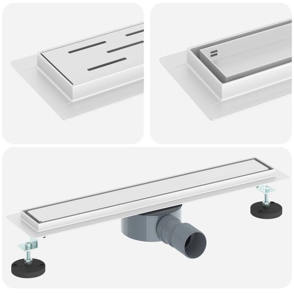 vidaXL Душ канал 2-в-1 с 360&deg; сифони Сребрист 50 cm