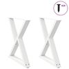 vidaXL Крака за трапезна маса, 2 бр., бели, 80 x (72-73,3) см, стомана