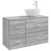 vidaXL Комплект мебели за баня 2 pcs Сив Сонома Инженерна дървесина