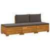 vidaXL Комплект дивани за открито 3 Брой Кафяво Солидно акациево дърво