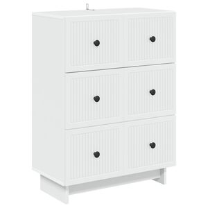 vidaXL Чекмеджетен шкаф Бяло 66 x 34,5 x 90 см Инженерна дървесина