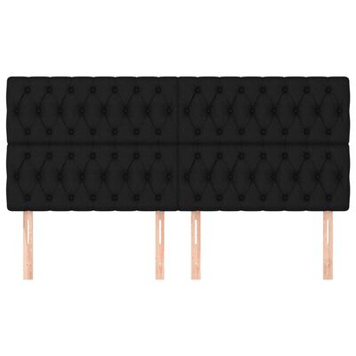 vidaXL Горни табли за легло, 4 бр, черна ,100x7x78/88 см, плат