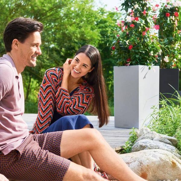 LECHUZA Плантер CANTO Stone 40 High ALL-IN-ONE, каменно сив