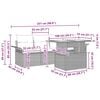 vidaXL Градински Софа Комплект 5 pcs Светлосиво полиратан