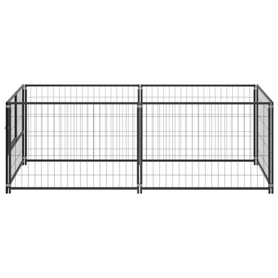 vidaXL Клетка за кучета, черна, 200x100x70 см, стомана