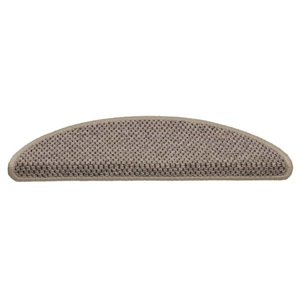 vidaXL Самозалепващи стелки за стълби сизал 15бр 56x17x3см тъмнобежово