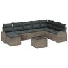 vidaXL Комплект дивани с възглавница 9 pcs Сив полиратан