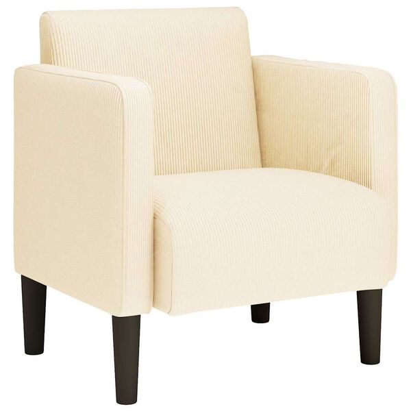 vidaXL Разтегателен диван с подлакътници кремав 54 см велурена тъкан