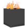 vidaXL Бездимна камина Черно 48 x 48 x 50 см Стомана
