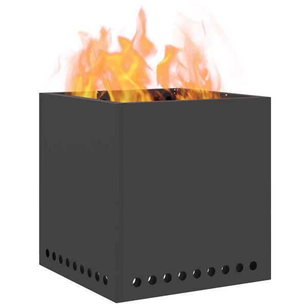 vidaXL Бездимна камина Черно 48 x 48 x 50 см Стомана