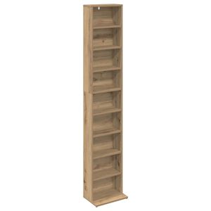 vidaXL Кабинет за CD Дъб артизан 33 x 23,5 x 175 см
