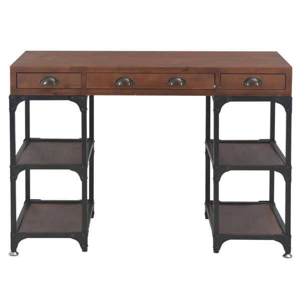 vidaXL Бюро с 3 чекмеджета, 110x50x78 см, чам масив