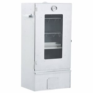 vidaXL Барбекю опушвач с фурна, 1 кг дървени стърготини, 44,5х29х83 см