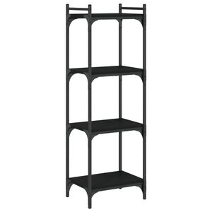 vidaXL Библиотека 4 рафта черна 40x30x120 см инженерно дърво