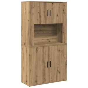 vidaXL Висок шкаф Дъб 80 x 33 x 150 см Инженерна дървесина