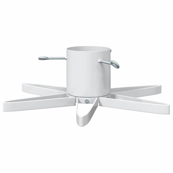 vidaXL Статив за коледно дърво 1.73 Бяло 50 х 50 х 15,5 см Стомана