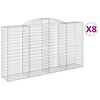 vidaXL Габионни кошници арка 8 бр 300x50x160/180 см поцинковано желязо