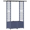vidaXL Повдигнато легло с решетка и покривка Сиво 124,5 x 40 x 136 см