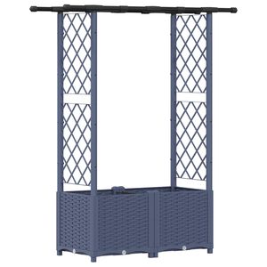 vidaXL Повдигнато легло с решетка и покривка Сиво 124,5 x 40 x 136 см