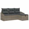 vidaXL Комплект дивани с възглавница 4 pcs Сив полиратан
