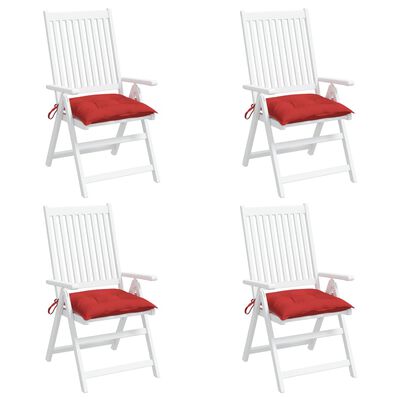 vidaXL Възглавници за столове 4 бр червени 50x50x7 см Оксфорд плат