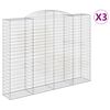 vidaXL Габионни кошници арка 3 бр 300x50x220/240 см поцинковано желязо