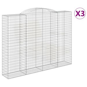 vidaXL Габионни кошници арка 3 бр 300x50x220/240 см поцинковано желязо
