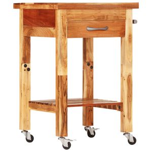 vidaXL Кухненска количка 55x55x89 см масивна акация