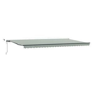 vidaXL Прибираща се тента Зелен и бял 600 &times; 300 cm Полиестер