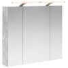 vidaXL Шкаф с огледало за баня Циментено сиво 80 x 14.5 x 70 см