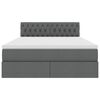 vidaXL Легло с място за съхранение и матрак Тъмен сив 140 x 200 cm