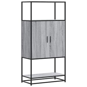 vidaXL Висока дъска Grey Sonoma 68x35x139 cm Обработено дърво и метал
