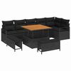 vidaXL Градински Софа Комплект с възглавница 9 pcs Черно Полиратан